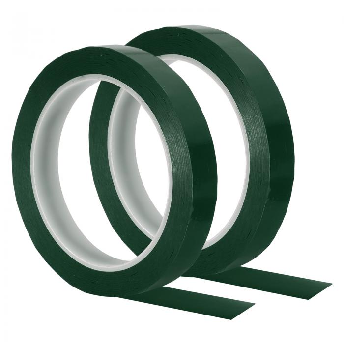 PATIKIL 15 mm グラフィックテープ 2個 ホワイトボードテープ ドライイレース ピンストライプテープ グリッドチャートマーキングDIYアート用 緑