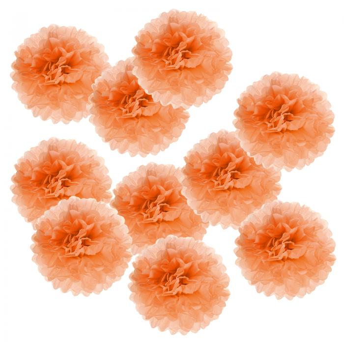 PATIKIL 10 cm ティッシュポンポンフラワー 10個 ペーパーフラワーボール 結婚式 ブライダルシャワー 誕生日 独身パーティー 背景装飾用 オレンジ