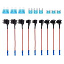 ACROPIX ユニバーサル 3 タイプ回路追加 12V ヒューズタップアダプター 3 本 15A 標準ミニロープロファイルミニブレードタイプヒューズ付き プラスチック ブルー 1 セット