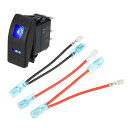 ACROPIX ユニバーサルロッカースイッチ 5ピン モメンタリトグルロッカーオンオフスイッチ 20A/12V 10A/24V 車用 防水 ボート プラスチック ブルーLED照明付き 1セット