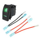 ACROPIX ユニバーサルロッカースイッチ 5ピン モメンタリトグルロッカーオンオフスイッチ 20A/12V 10A/24V 車用 防水 ボート プラスチック緑LED照明付き 1セット