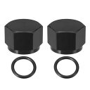 ACROPIX メスフレアキャップポートプラグ ブロック オフ継手ナットアダプター ユニバーサル Oリング付き ブラック 4個 AN10