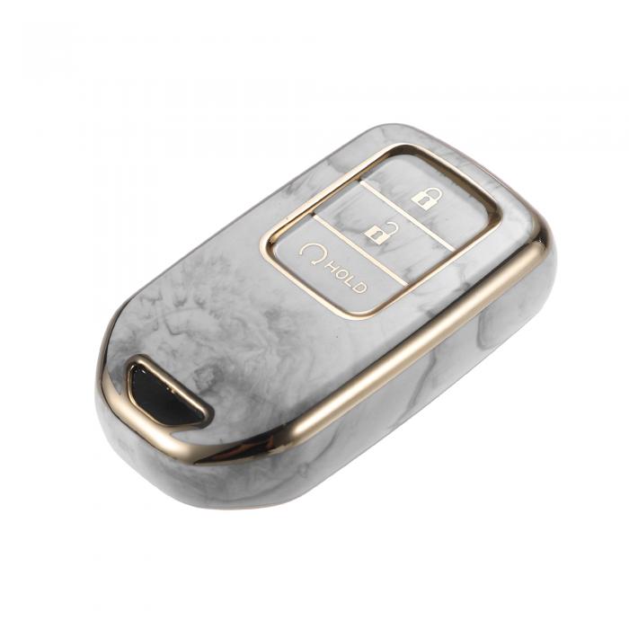 A ABSOPRO 車のキーフォブカバーケース Ho ndaに対応 Civicに対応 2014-2016 ソフトTPU 3ボタン グレー リモートキーレススマートキーフォブケース保護