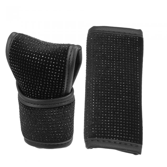 A ABSOPRO ユニバーサル車のハンドブレーキカバー ブリンブリンラインストーン ギアシフトノブ装飾カバ..