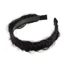 VOCOSTE ヘッドバンド 人工毛 編み込みヘッドバンド ヘアフープ 女性と女の子用 4.2 cm幅 1個 黒褐色