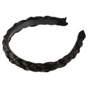 VOCOSTE ヘッドバンド 人工毛 編み込みヘッドバンド ヘアフープ 女性と女の子用 2.5 cm幅 1個 濃い茶色