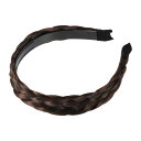 VOCOSTE ヘッドバンド 人工毛 編み込みヘッドバンド ヘアフープ 女性と女の子用 3 cm幅 1個 淡い茶色