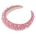 VOCOSTE パールパッド入りヘッドバンド スポンジワイドつばヘッドバンド 女性用ヘアバンド 桜色