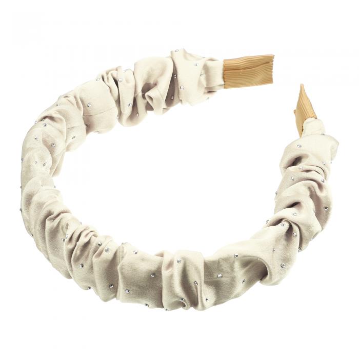 VOCOSTE プリーツヘッドバンド ソリッドカラー 女性のヘアバンド ヘアフープ すべての髪用 薄茶色