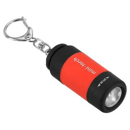 PATIKIL 5.3cm ミニ充電式 LEDキーホルダー懐中電灯 EDCポータブル小型トーチ USB充電付き 毎日の持ち運びに レッド