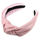 VOCOSTE ヘアバンド クロスノット PUレザー 女性用 滑り止め ファッションワイドヘッドバンド 13.4x4.4 cm 桜色