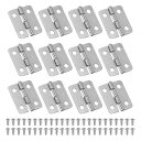 PATIKIL 小さなバットヒンジ 3/4" 12個入り ミニ宝石ボックス用ヒンジ ネジ付き 宝石ウッドボックス キャビネット 引き出し ゲート用 シルバー