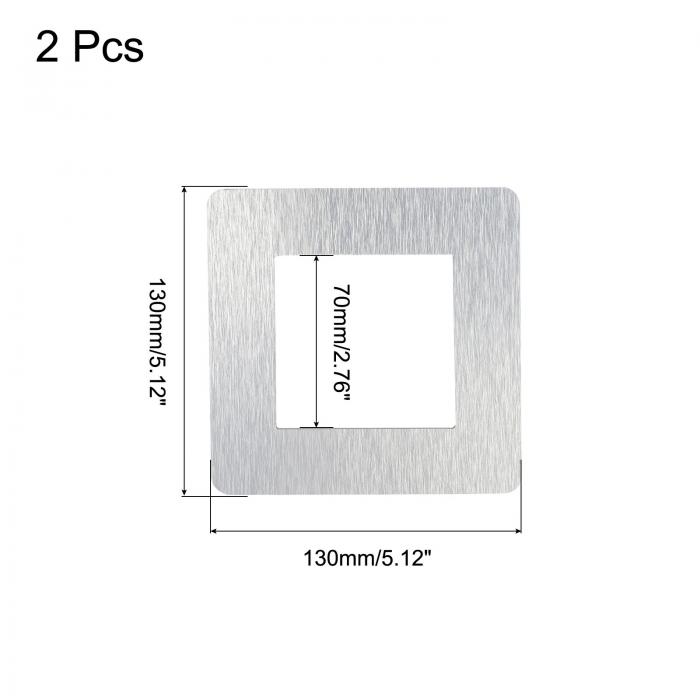 uxcell スイッチ壁板 スイッチサラウンドプレート 開閉パネル 壁板装飾 シングルギャング アルミニウム プラスチック シルバートーン 130mm x 130mm 家庭 オフィス向け 2個入り 3