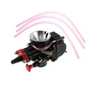 X AUTOHAUX ユニバーサルオートバイキャブレター交換用 50cc 〜 100c ブラックレッド 30mm