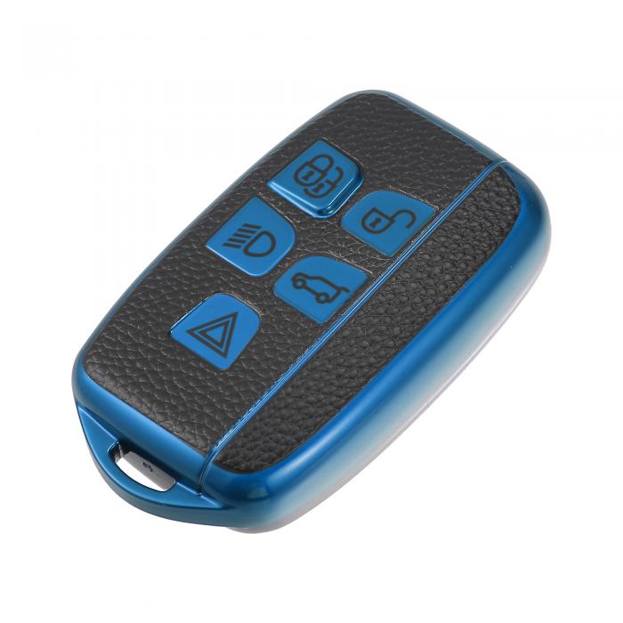 A ABSOPRO 5ボタンスマートリモートキーシェル Land R overに対応 Range r overに対応 2013-2017 プロテクター TPU ブルー