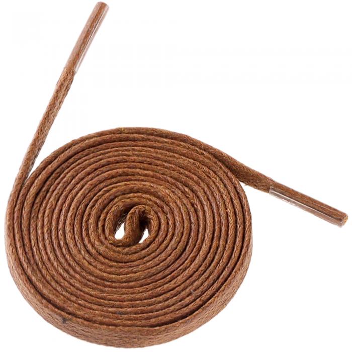 Elerevyo シューレース 無地 靴ひも 平紐 ユニセックス ワックスコットン レザー フラット靴ひも オールシューズ用 1ペア ブラウン 90cm/35.43