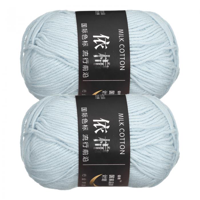 uxcell アクリル糸かせ 50g/1.76oz 柔らかい かぎ針編みの糸 編み物とかぎ針編みクラフトプロジェクト用 ブルー 2個