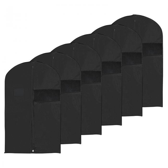PATIKIL 51「ガーメントバッグ 6パック スーツバッグ 衣類の保管用 防塵ガーメントカバー スーツ コート ドレス用 黒」