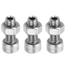 PATIKIL M8x20mm 六角穴付きネジ 3セット 円筒形 中空ボルトナットキット ランプねじ 切りねじ スルーホールファスナー 304ステンレス鋼