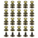 uxcell 6 mm ボールヘッドスタッドリベット スクリューバック 20個入り ラウンドヘッド ボタンニップルリベット DIYレザークラフトハンドバッグベル...