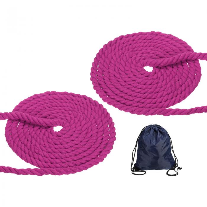 PATIKIL 1/2"x16' ナチュラルツイ スト棉ロープ 2パック 3本編みの柔らかいクラフトロープ クラフト手すり ホームデコレーション ローズレッド用のドローストリングバッグ付き