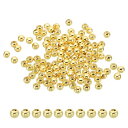 PATIKIL 4mm 18K金フィルドスペーサービーズ ジュエリーメイキング用 120個入り メタルラウンドビーズ 真鍮ビーズ ブレスレット イヤリング ネッ...