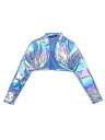 Allegra K ハロウィン コスチューム クロップド ボレロ カーディガン パーティー 光沢 軽量 メタリック ハロウィン衣装 レディース マルチカラー M