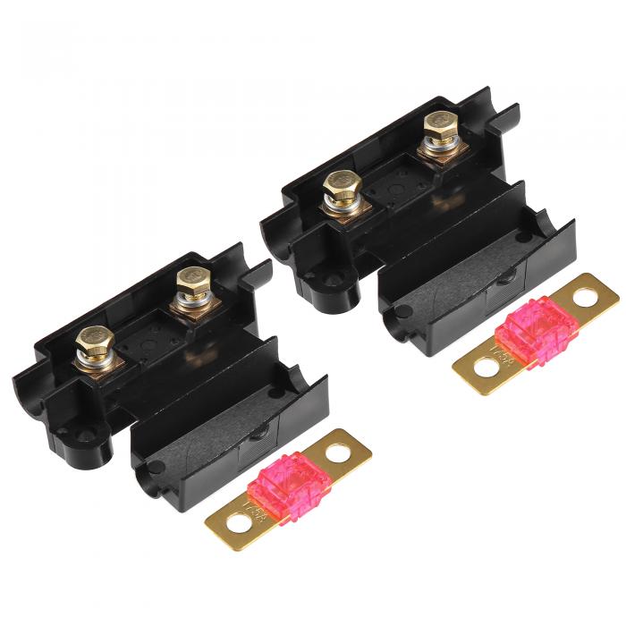 uxcell 175Aヒューズ 電気保護ヒューズ インラインホルダ付き カーオーディオビデオステレオ用 ブラック 2セット