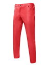 Lars Amadeus パンツ フェイクレザー ズボン レトロ スリムフィット ヒップホップ ナイトクラブ ディスコ パーティー メンズ レッド 32