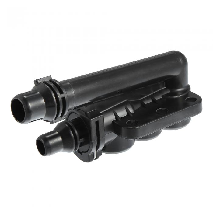 X AUTOHAUX エンジン冷却液サーモスタットハウジングアセンブリ BM Wに対応 525iに対応 2004-2007 17217559962 プラスチック 金属 ブラック