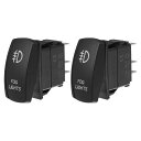 Motoforti フォグランプ ユニバーサル 5ピン トグルロッカー SPST スイッチレーザー ON/OFF ボタン 20A/12V 10A/24V 防水 ...