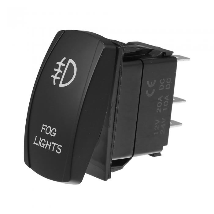 Motoforti フォグランプ ユニバーサル 5ピン トグルロッカー SPST スイッチレーザー ON/OFF ボタン 20A/12V 10A/24V 防水 車用 プラスチック ホワイト