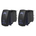 Motoforti ルーフライトバー ユニバーサル 5ピン トグルロッカー SPST スイッチレーザー ON/OFF ボタン 20A/12V 10A/24V 防水 車用 プラスチック 2個 ブルー