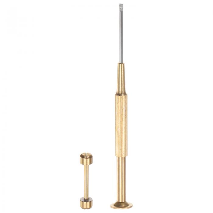 uxcell 腕時計のねじチューブレバー 時計バンドピン 2mm一字ドライバー付き 18mm内径 ステンレス鋼 金 トーン 2 In 1