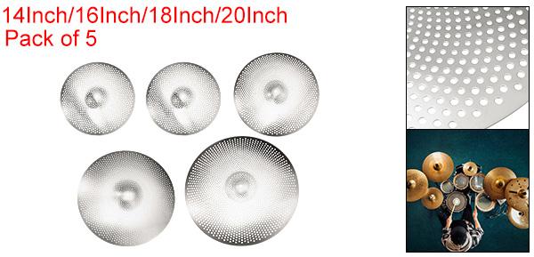uxcell japanのuxcell ミュートシンバルセット 35 cm 40 cm 45 cm 50 cm 低音量プラクティスシンバル バッグ付き シルバー 5個｜アングル2
