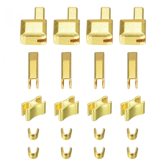 uxcell ジッパー修理キット #3 リテーナーボックス& 挿入ピン トップ& ボトムストッパ スライダーリテーナー バッグコートファスナー代替用 金 トーン...