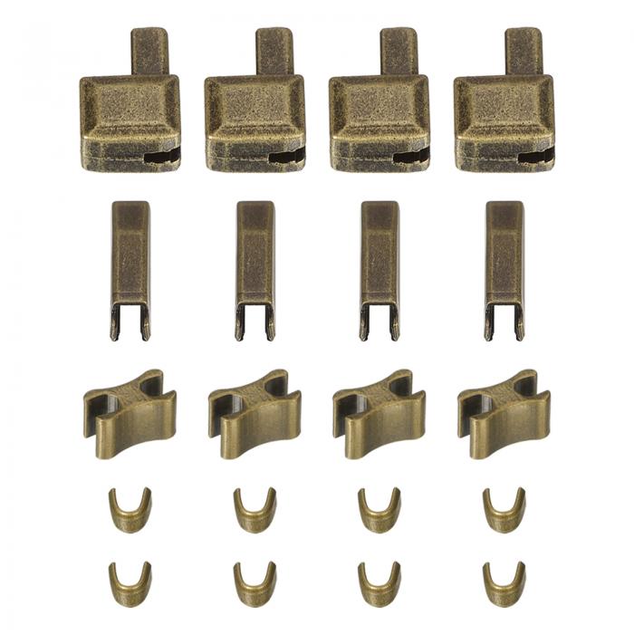 uxcell ジッパー修理キット #10 リテーナーボックス& 挿入ピン トップ& ボトムストッパ スライダーリテーナー バッグコートファスナー代替用 ブロンズ...