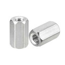 uxcell カップリングナット M6 x 1-ピッチ 20 mm長さ 304ステンレス鋼 メートル六角ロッドカップリングナット 8個