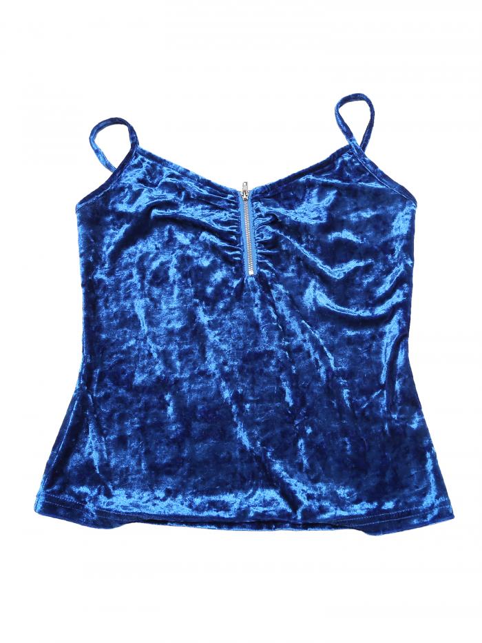 Allegra K タンクトップ 衣装 ベルベットキャミソール ノースリーブ パーティー クラブウェア レディー..