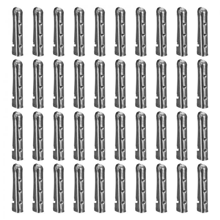 uxcell メタル靴ひもの先端 真鍮開口部 靴ひもヘッド 交換コードエンド ヒント スニーカー DIY修復 ブラック 4 x 18mm 40個入り