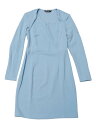 Allegra K 長袖ワンピース ボディコン ペンシルドレス ベルト付き エレガント オフィス ショート丈 レディース スカイブルー XL(4)