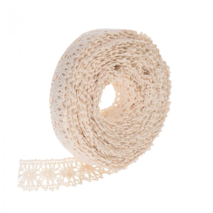 uxcell レースリボン 幅2.5cm x 長さ9m ベージュ中空コットン レース 廃棄服 結婚式 装飾 ギフト包装