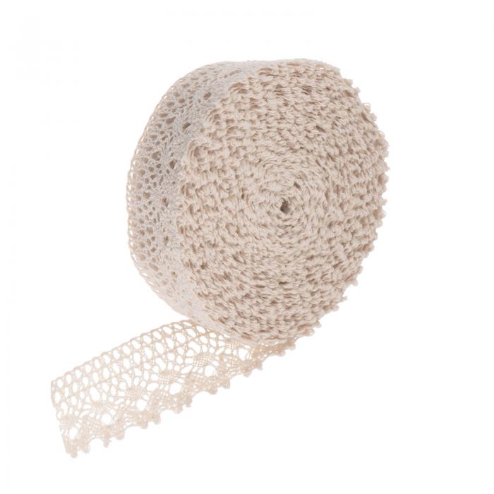 uxcell レースリボン 幅4cm x 長さ9m ベージュ中空コットン レース 廃棄服 DIY 結婚式 装飾 ギフト バッグ