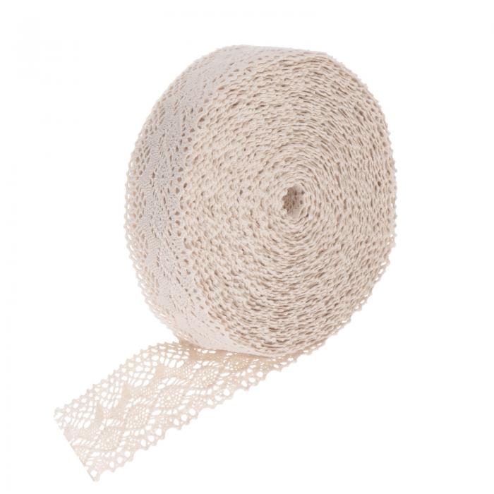uxcell レースリボン 幅4cm x 長さ13.5m ベージュ中空コットン レース 廃棄服 結婚式 装飾 ギフト包装