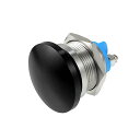 uxcell 瞬間押しボタンスイッチ 金属 キノコヘッド ラウンド スタートボタン 22 mm AC/DC 12V-250V ブラック