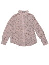 Allegra K 花柄シャツ ブラウス 長袖 おしゃれ ボタンダウン 通勤 オフィス カジュアル レディース ピンク1 XS