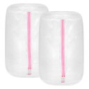 uxcell 靴洗い袋 220 mm x 330 mm シリンダーメッシュランドリーバッグ 洗濯機用 スニーカー スリッパ デリケート 下着 洗う用 ホワイト ...
