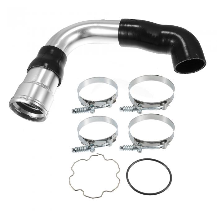 X AUTOHAUX コールドサイド インター クーラーパイプアップグレードキット Fordに対応 F250 F350 F450 6.7L Powerstroke用 金属ゴム シルバートーン ブラック 1 セット