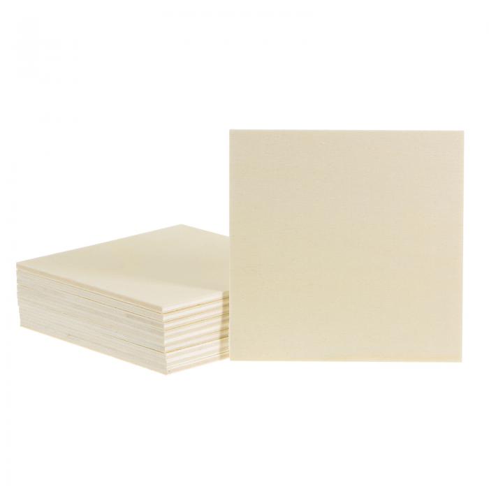 uxcell 四角い板 未完成 木の正方形 工芸品の裁断向け 長さ100mm 木の四角いスライス 厚さ3 mm ブランクウッドスライス DIYの工芸品 絵画 染色 コースター 10個入り(4)