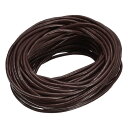 uxcell 丸いレザーコード 長さ10m 直径2mm おりものベルト 財布 バッグ 靴ひも DIY 工芸品 腕輪作り ダークコーヒー